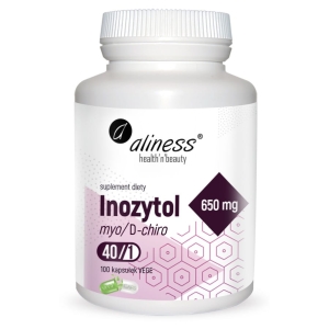 Inozytol myo/D-chiro, 40/1, 650 mg + B6 100 Vege caps - Aliness