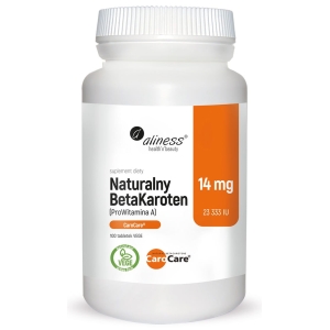 Naturalny BetaKaroten 14 mg (ProWitamina A) x 100 tab. vege - Aliness
