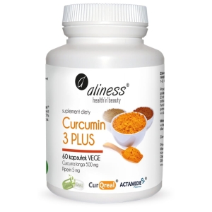 Curcumin 3 PLUS Curcuma longa 500 mg Piperin 5 mg 60 kapsułek - Aliness
