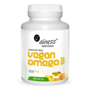 Vegan Omega 3 DHA 250 mg x 60 vege caps - Aliness