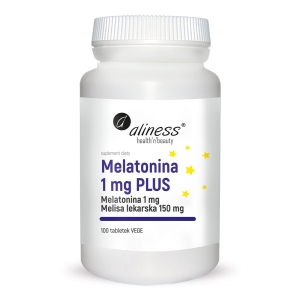 Melatonina 1 mg PLUS 100 tabletek Vege - Aliness