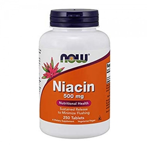 NIACIN (WITAMINA B-3, PP) 500 mg 250 tabl - Now Foods